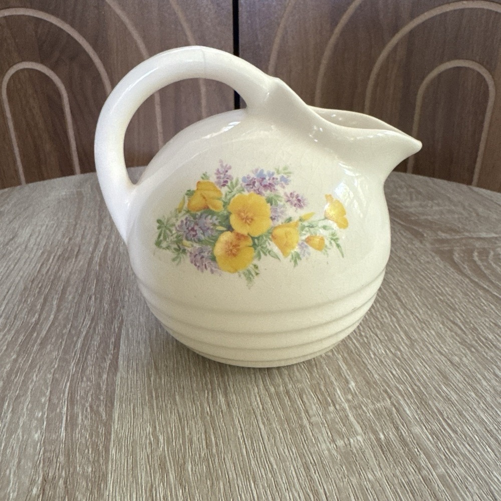 Universal Potteries USA Cambridge Vintage Floral Pitcher Cottagecore Prairie